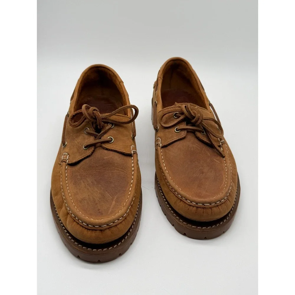 Thursday Boot Co. Boat Shoe Mens 10.5 Brown Leather Lug Sole Nautical Loafer